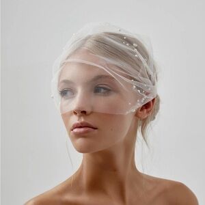 Amelie George Pearl Birdcage Veil